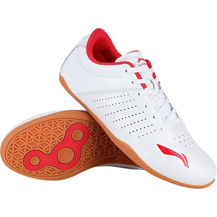 Li Ning Тай Чи Удобные Универсальные Нескользящие Износостойкие Низкие Тренировочные Кроссовки Унисекс кроссовки Белый Красный LDBT803-1