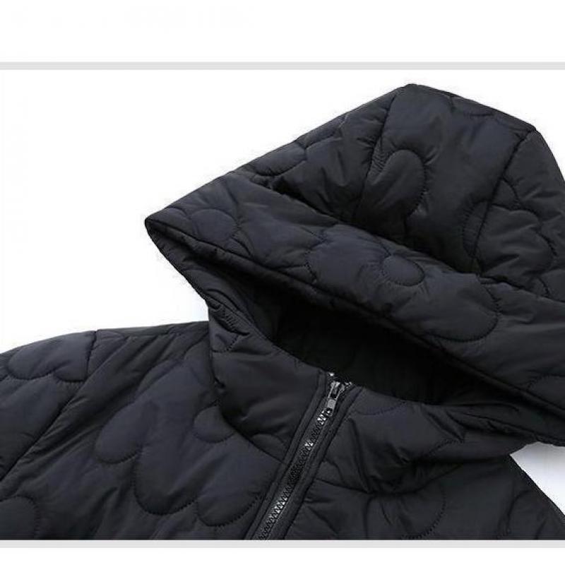 Women's Winter Plus Size Thickened Solid Colour Casual Short with Hooded Zipper Model Warm Outerwear