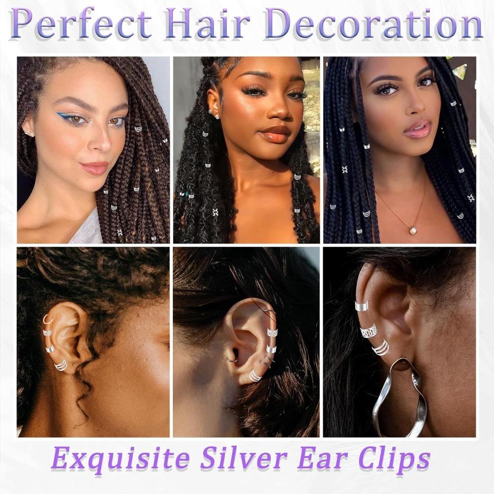 217Pcs Metal Cuff Clips Hollow Out Hair Ring Hair Braiding Hair Braid Tubes  for Braids