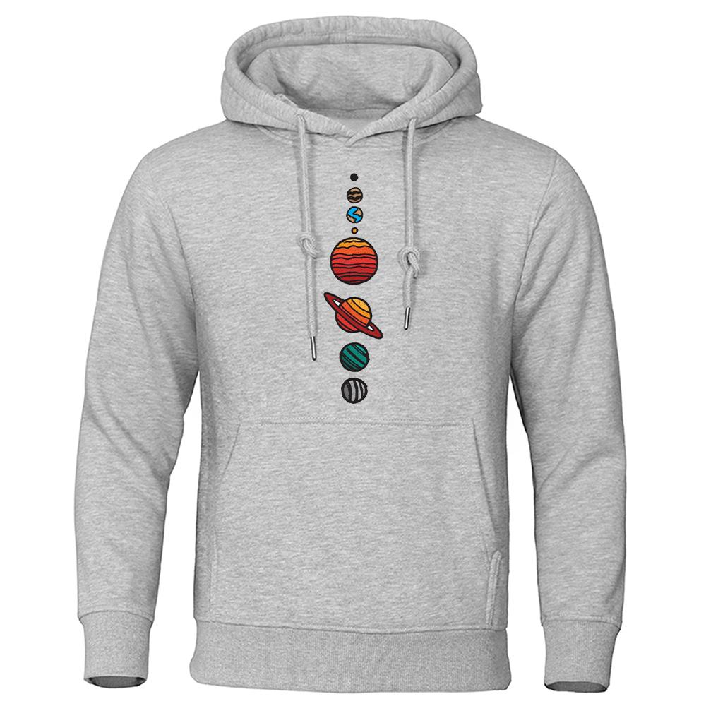 8 планет интересные узоры смешной принт мужские толстовки повседневный свитер одежда флис мода уличная одежда карман мужчины уличная одежда