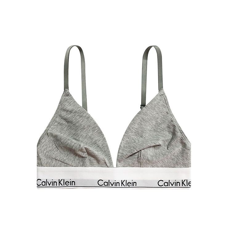 Calvin Klein Минималистичный бюстгальтер с отделкой буквами Женское нижнее белье Серый QF1061-020