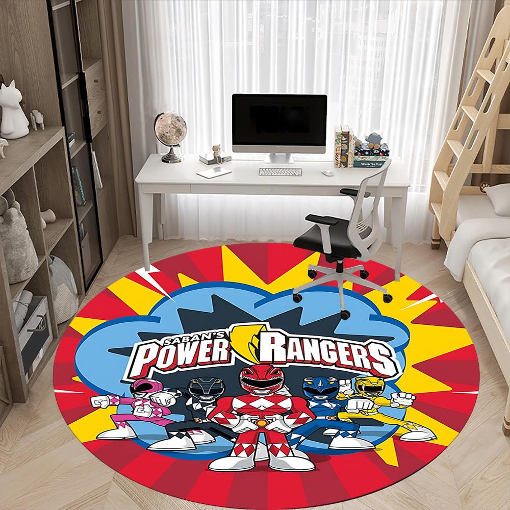 1 шт. Круглый ковер Power Rangers для офиса, коврик для помещений, подходит для офиса, под офисные стулья, спальни, гостиной, домашнего декора, декора комнаты