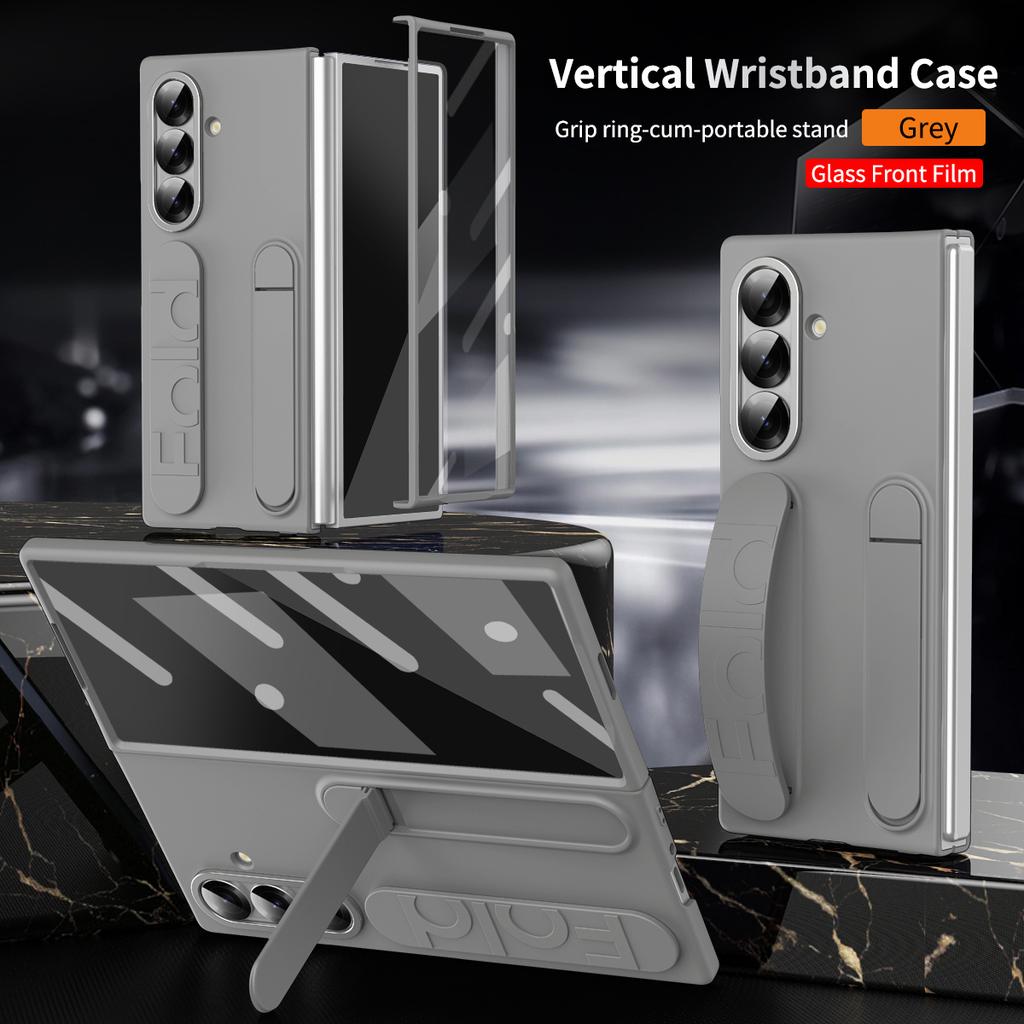 Чехол-подставка с ремешком для Samsung Galaxy Z Fold 7 6 5 4 Fold7 5G, защита линзы переднего стекла, пластиковая крышка из ПК, Capa