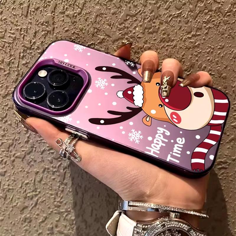 Базовый чехол из ТПУ с дизайном рождественской елки для iPhone 16 Pro Чехол iPhone 15 14 13 12 11 Pro Max XS X XR 7 8 Plus Матовая твердая задняя крышка