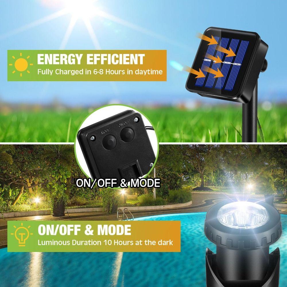 Dual Waterproof Solar Pond Spotlights Auto On/Off Solar Spot Light Solar Lights  Lawn Lighting