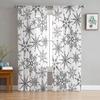 Hand Drawn Snowflake Tulle Curtains Living Room Kitchen Chiffon Curtain Bedroom Balcony Sheer Curtain Fashion Home Decor