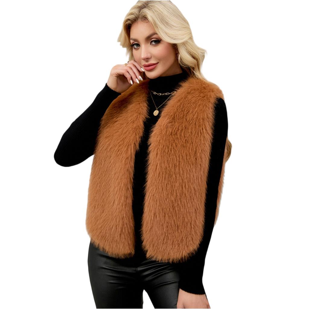 Модный женский жилет с V-образным вырезом, куртка без рукавов