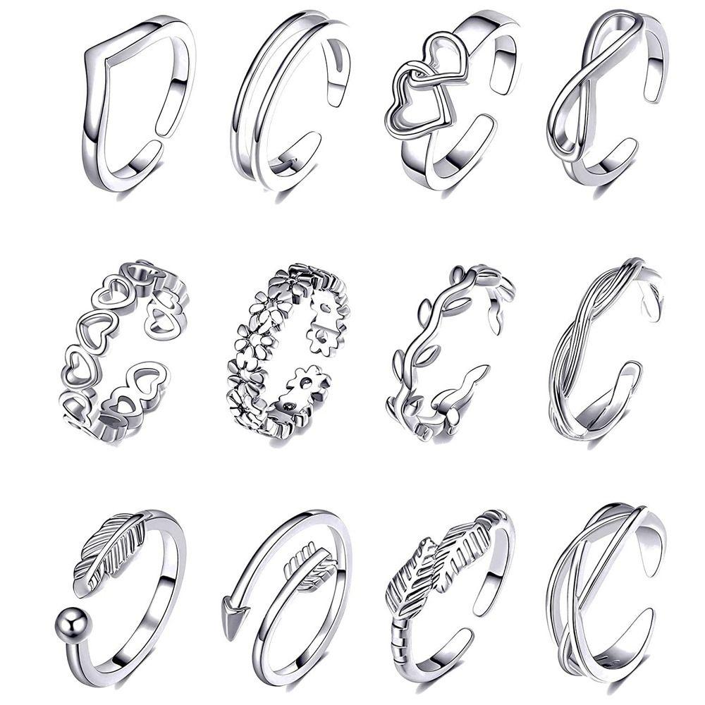 Adjustable Zinc Zinc Alloy Heart Shape Korean Style Accessories Toe Rings Foot Ring Set Women Accessories