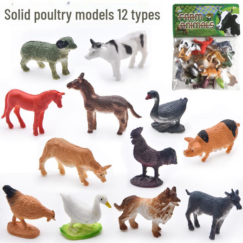 Wild Animal & Marine Insect Farm Model: Dinosaur Soft Glue Toy Set for Kids