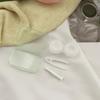 1 шт. Конфетный цвет Минималистичный прозрачный футляр для контактных линз Кейс для контактных линз для девочек Сопутствующий футляр Портативный футляр для контактных линз