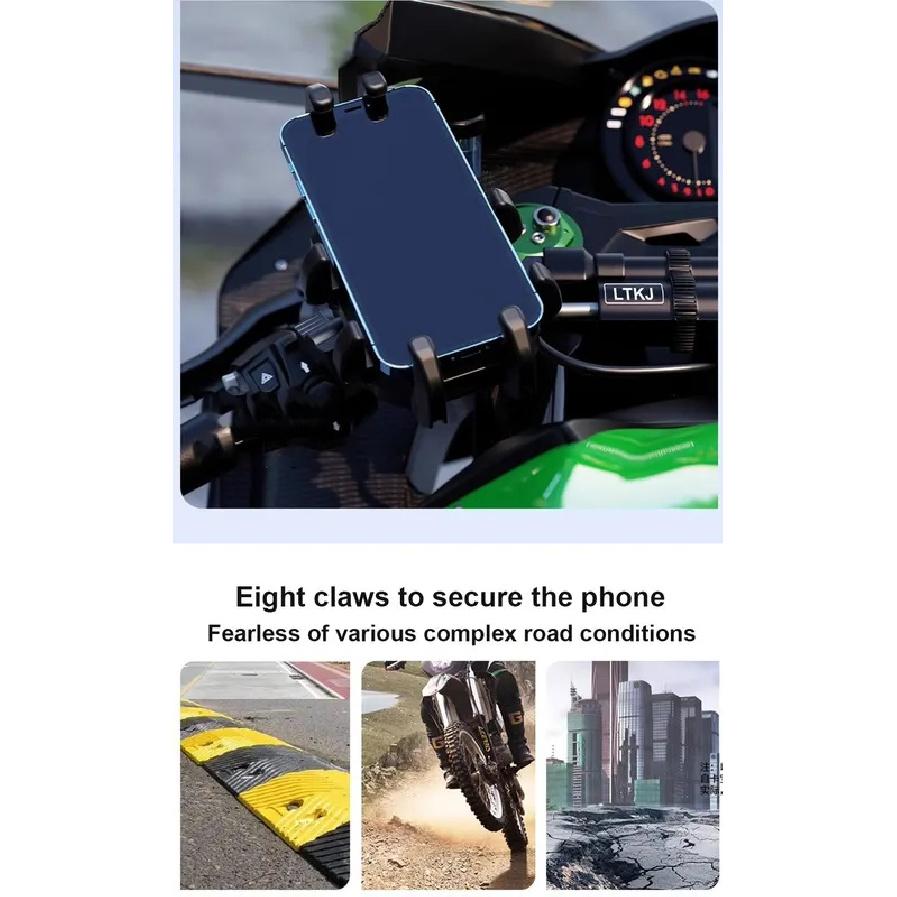 Apex Rush Motorcycle Phone Holder High Quality Shock Absorber Anti-theft Lock Navigation Bracket For Bike E-Bike Motorcycle