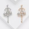Alloy Rhinestones Dancing Girl Brooch High-End Temperament Women'S Suit Coat Corsage Jewelry Pin