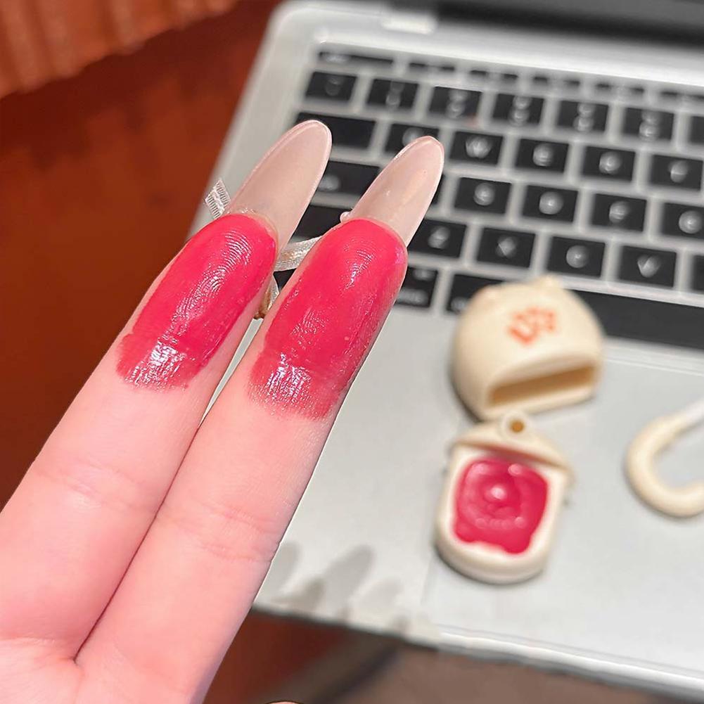 Creative Cute Cat Shaped Mirror Glass Lip Glaze, Lightweight Non-Stick Clear Transparent Lip Mud with Lip Brush