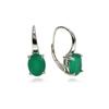 Bolaijewelry Серьги с натуральным зеленым агатом овальной формы 7*9 мм, серьги из стерлингового серебра 925 пробы, простые модные женские ювелирные изделия