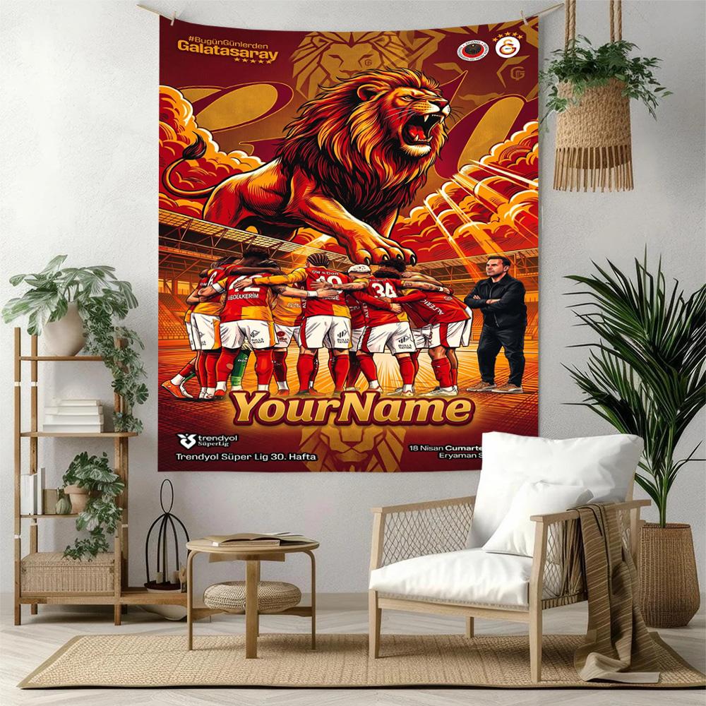 Galatasaray Custom Your Name Wall Decor Tapestry Art For Pet Memorial Birthdaywedding Party Backdrop Family Gift