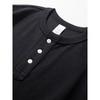 American-Style 300g Heavyweight Short-Sleeve T-Shirt for Men, Summer Casual Solid Color Versatile Top, Stylish Henley Collar Pure Cotton Half-Sleeve