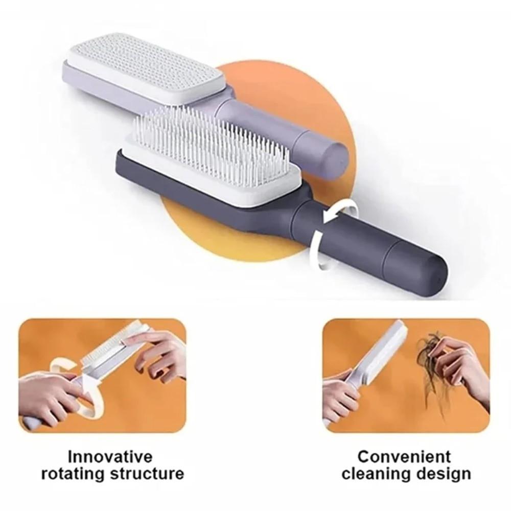 One Key Cleaning Airbag Hair Brush Anti Static Retractable Hair Comb for All Hair Types