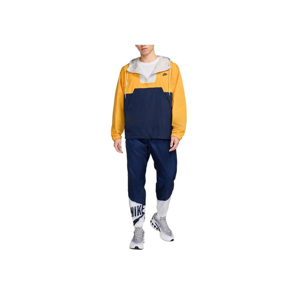 Nike Clubsportswear Marina Hooded Comfortable Fashion Long Sleeve Jacket Men Jacket University-Gold Midnight-Navy Photon-Dust HJ1958-739