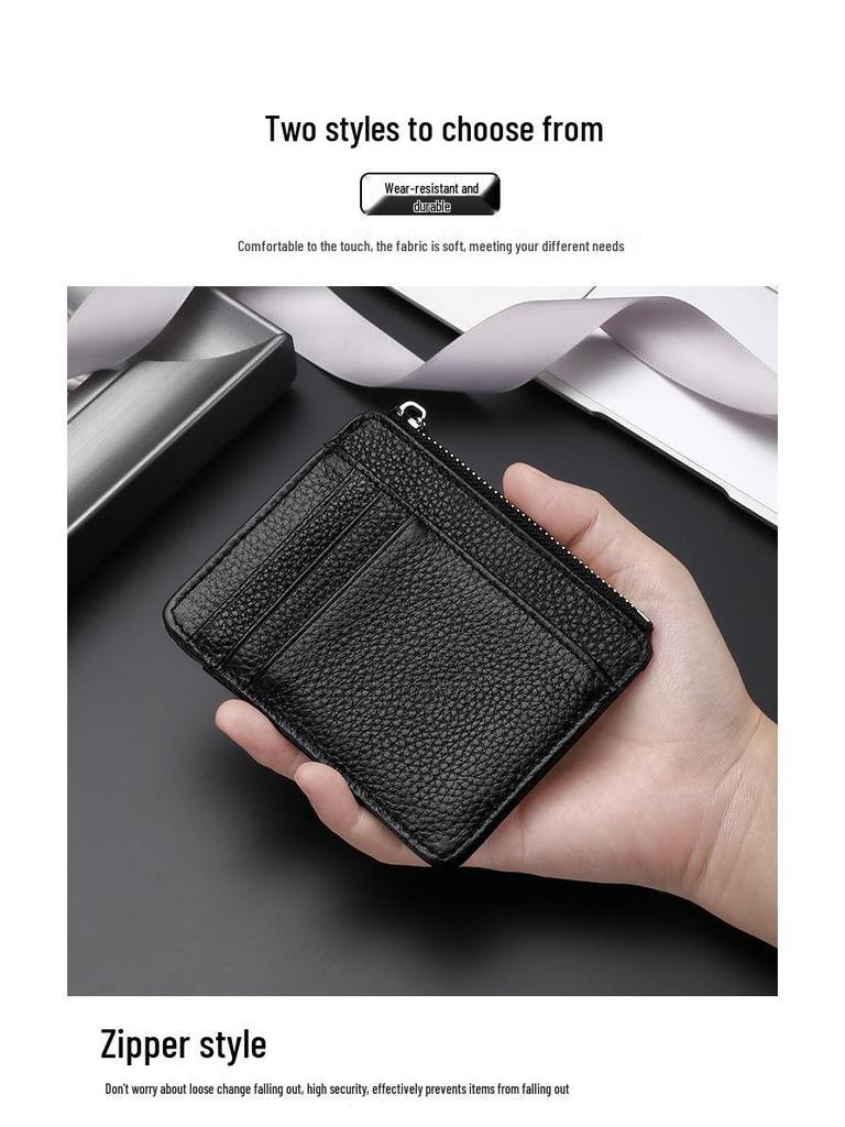 Ультратонкий держатель для карт из натуральной кожи с несколькими отделениями