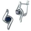 Silver Earrings with Natural Sapphire 1.995ct (2000501)