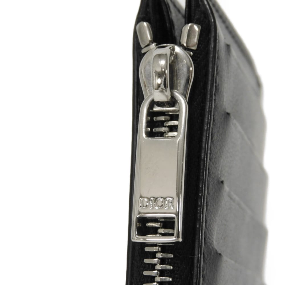 Б/у 10656 Картхолдер Zip 2ESBC250VPD_H03E 7943 Перфорация лого Телячья кожа Визитница Oblique Galaxy Мужской из Японии