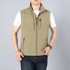 Men's Casual V Neck Sleeveless Vest Zipper Front Multi Pocket Utility Vest Lightweight Outdoor Workwear Vest for Daily Use