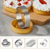 6PCS 8cm Silver Round Stainless Steel Tart Rings Mould French Dessert Mousse Cake Fruit Tarte Mold for Family Party Baking Tools
