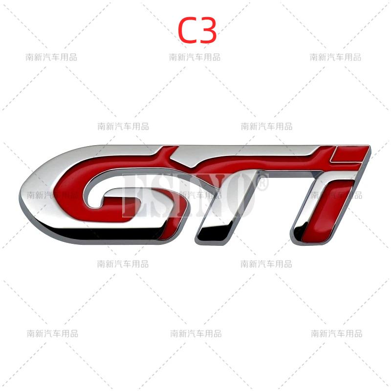 Car GT GTI Line 3D Metal Chrome Zinc Alloy Emblem Car Badge Body Fender Adhesive Emblem