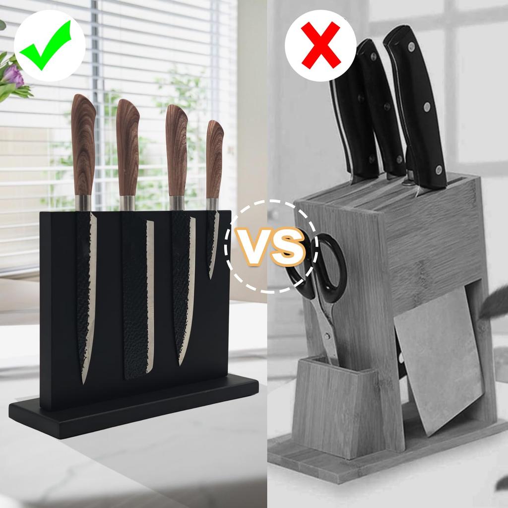 Resafy Magnetic Knife Block Strong Magnetic Wooden Knife Magnetic Knife Metal Storage Wooden Knife Knife Resafy Magnetic Knife Block Holder Magnetic