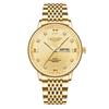 LANGQIES New Authentic Men's Watch Stainless Steel Bracelet Fake Mechanical Movement Waterproof Calendar Men's Wristwatch