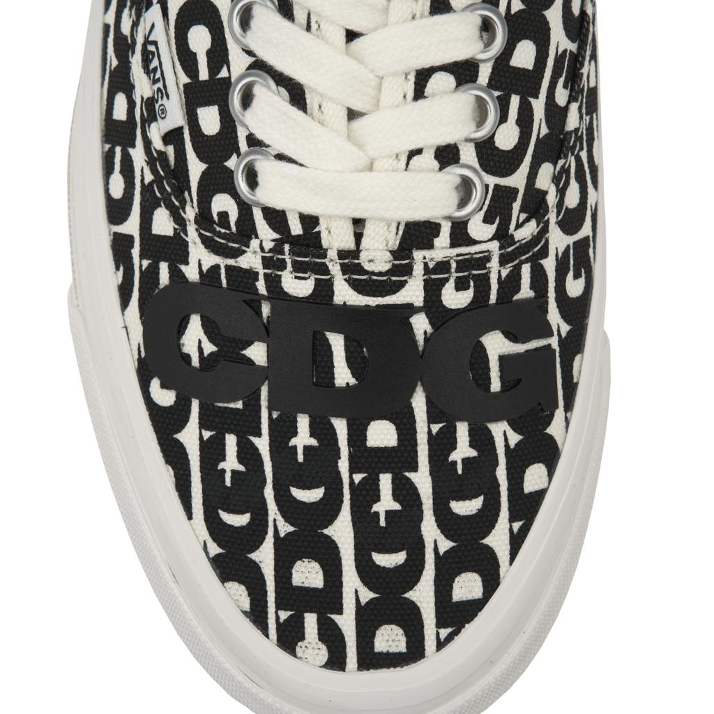 Comme Des Garçons x Vans Authentic 44 Универсальные Удобные Прочные Низкие Скейтбордические Кроссовки Унисекс Черные Белые VN000EEUUY6