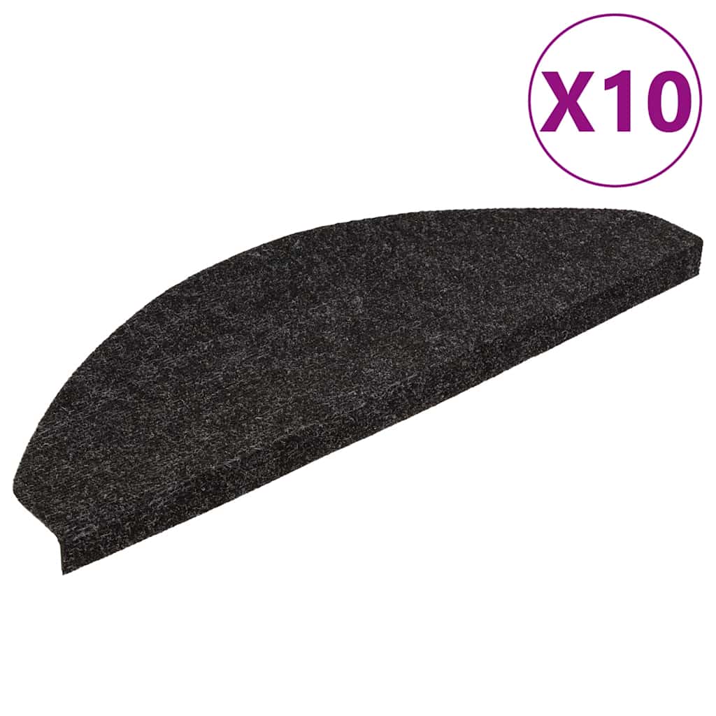 Self Adhesive Stair Mats 10 Pcs. Anthracite 65x22.5x3.5 cm