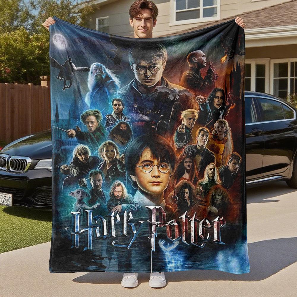 1 шт. Гарри Поттер, Хогвартс, Магическое уличное фланелевое одеяло, Всесезонное, Мягкое, Теплое, Декор для дома 1031210