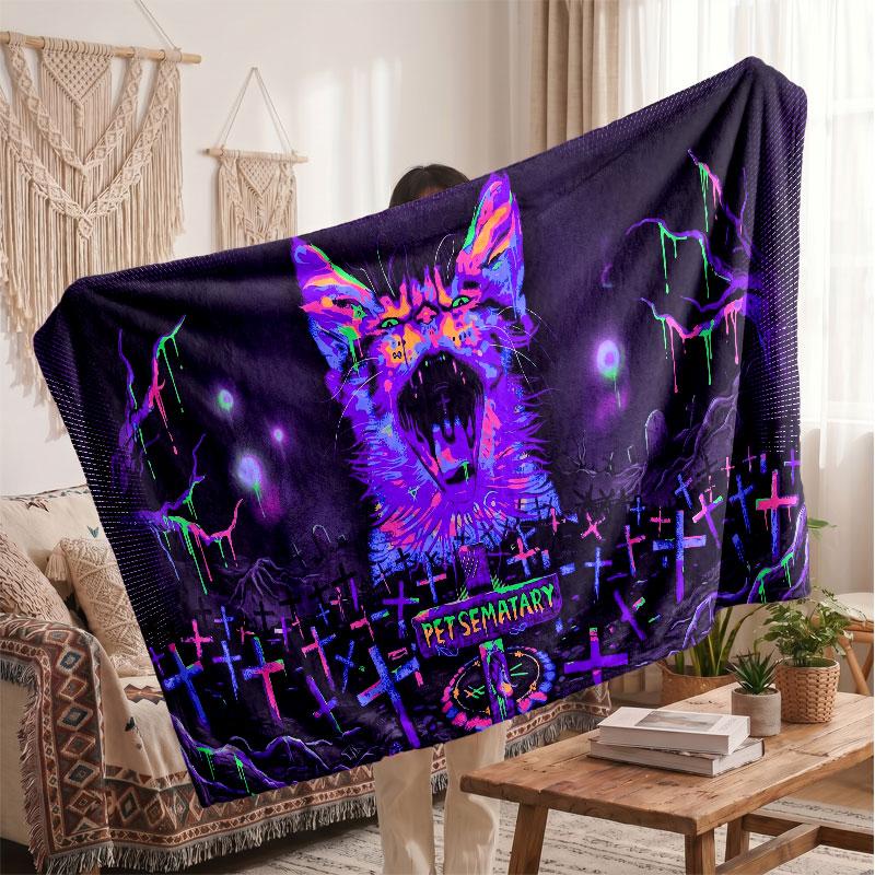 Warm Flannel BlanketPet Sematary Soft Cozy Throw Blanket for Bedroom Couch