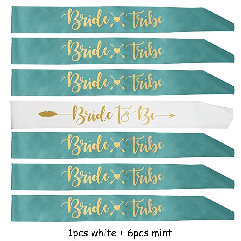 7/1Pcs Bride To Be Sash Wedding Decoration Bridal Shower Team Bride Tribe Satin Sash Hen Bachelorette Party Decoration Supplies