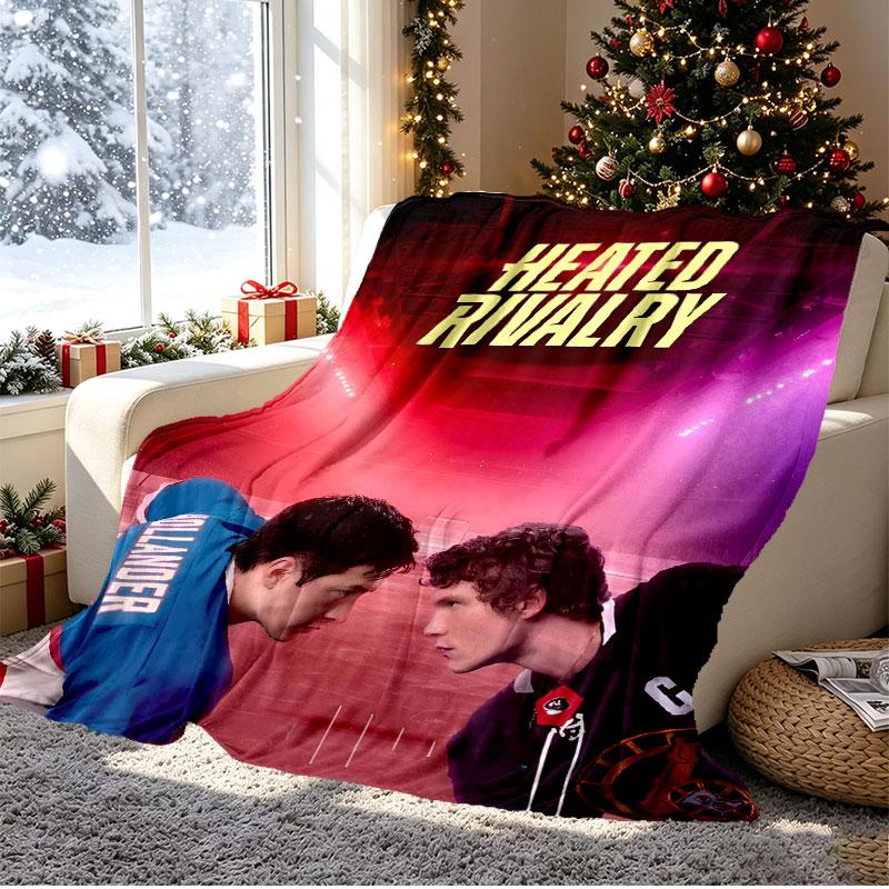 Heated Rivalry Pattern Blanket for Home Decoration, Bed, Sofa, Car Travel, Camping, Suitable for All Seasons, Birthday Christmas Gift