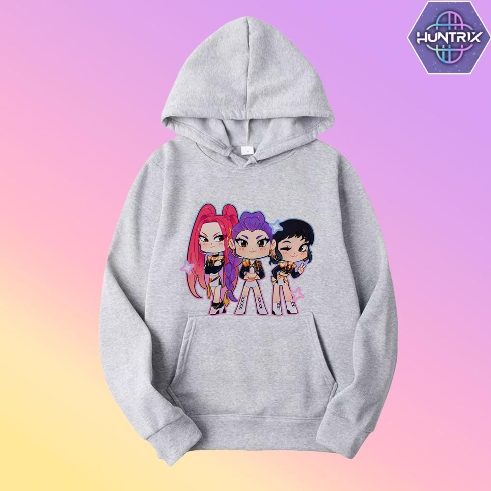 Женские Мужские Худи KPop Охотники на Демонов Подарок для Фанатов Харадзюку Мода Уличная Одежда Мультяшный KPop Охотники на Демонов Унисекс Худи