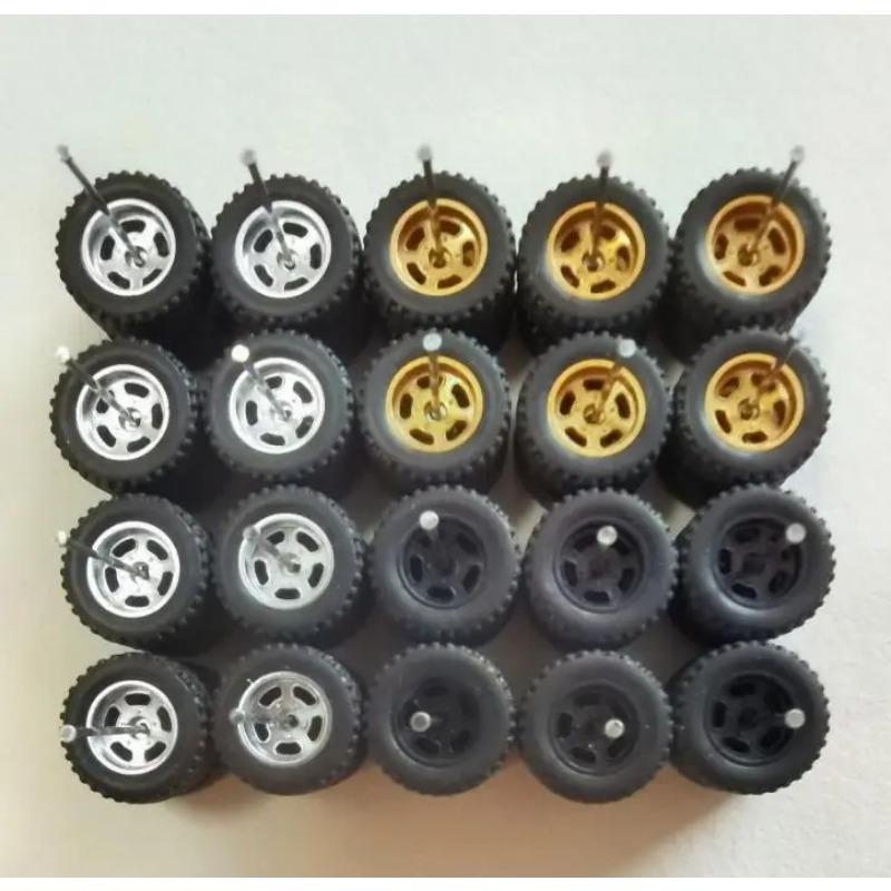 10 комплектов(на 10 машин) 1/64 Пластиковые 14мм Колеса Резиновые Покрышки для 1:64 Модель внедорожника для бездорожья