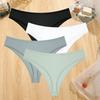 FINETOO 4PCS Cotton Briefs for Lady Sexy Low-Waist Brazilian Panties Female Soft G-String Underwear T-Back Solid Lingerie Bikini