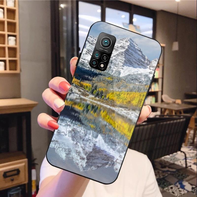 Чехол для телефона «Дерево, лес, гора» для Xiaomi 12 11T 10 9 Redmi Note 11 10 10S Pro Redmi 9 9A 8, черный стеклянный чехол для телефона из поликарбоната