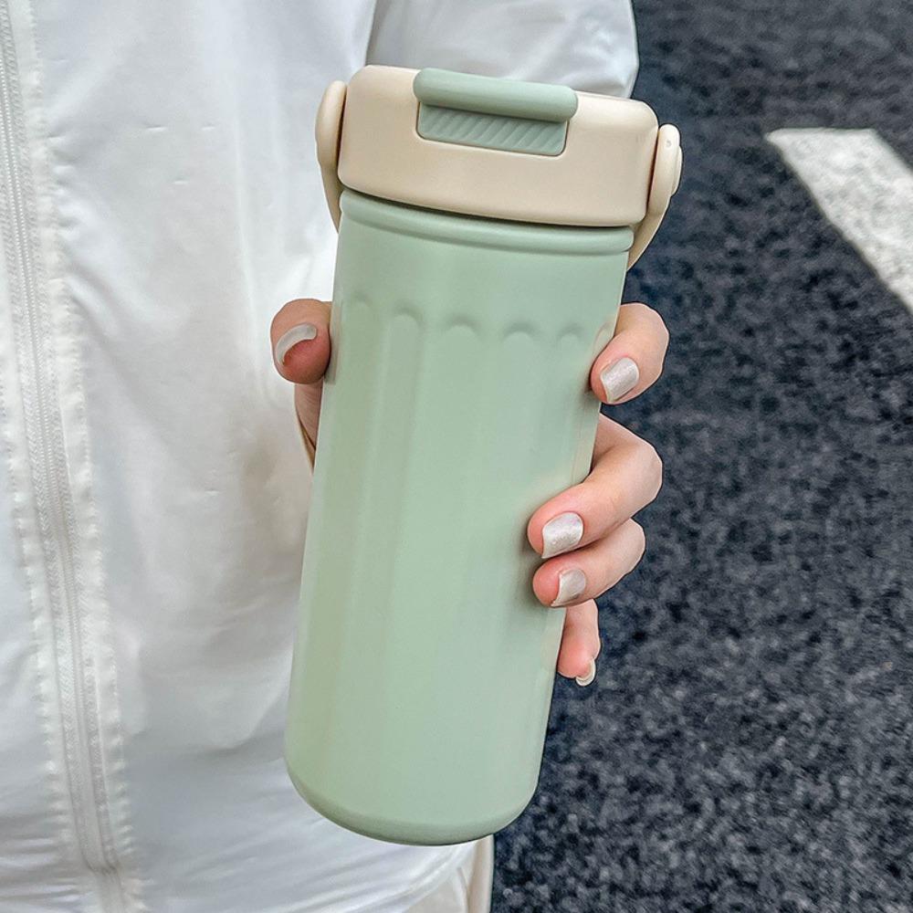 Термос из нержавеющей стали с изоляцией или охлаждением 500 мл, чашка для путешествий с трубочкой, для офиса