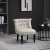 Armchair Living Room Lounge Chair Vintage Relax Chair with Wooden Legs Reading Chair with Linen Look, Upholstered Armchair for Bedroom Beige