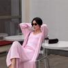 Womens Cotton Knit Tank Dress Long Sleeve Cardigan Set Soft Top Casual Daily Wear