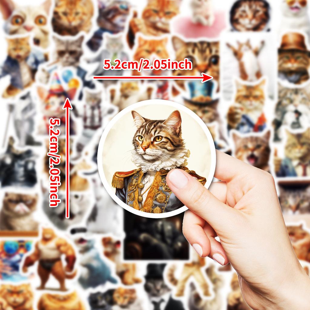 50 Смешных Наклеек Серии Кот-Мужчина Фитнес Кот Костюм Кот Мышцы Кот Модная Личность Креативные Декоративные Наклейки