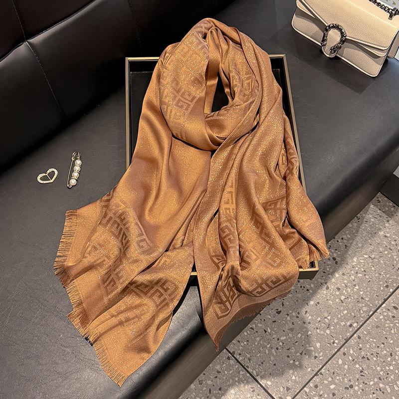 Новый весенний искусственный шелковый шарф для женщин, модная шаль, высококачественная элегантная шаль, хлопковый универсальный шелковый шарф с щупальцами