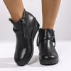 Женские ботинки 2025 Новый тренд Роскошная обувь для женщин Однотонные Круглый носок Удобные ботинки Женские Ретро Зимние ботильоны