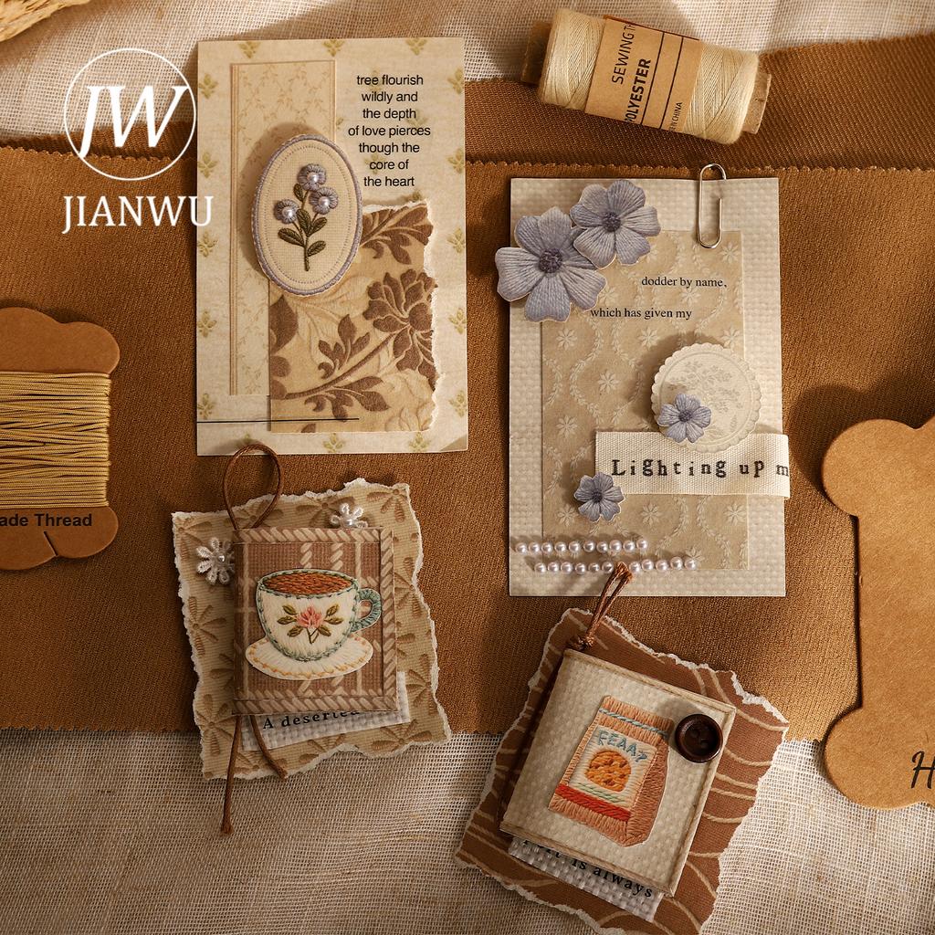 JIANWU Paper Workshop Shadow Series Vintage Gird Landscape Collage Scrapbook Material Paper Creative Junk Journal Stationery