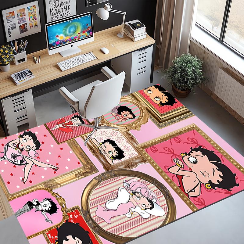 Betty Boop Pattern Rug, Indoor/Outdoor Mat, for Picnic, Gameroom, Bedroom, Office, Living Room, Home Decor Carpet, Birthday Gift