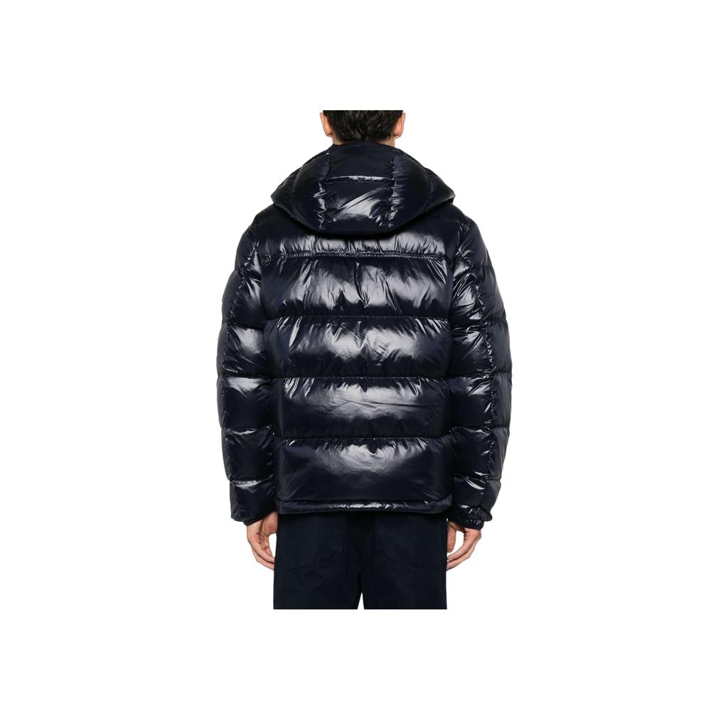 Polo Ralph Lauren Quilted Detachable Hooded Stand Collar Two-Way Front Zipper Long Sleeve Down Jacket Men Outerwear Navy-Blue 710907552-001