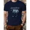 2026 Унисекс Черная Футболка с Коротким Рукавом с Принтом Музыкальной Группы Slowdive Shoegaze Повседневная Футболка с Круглым Вырезом Подходит для Лета